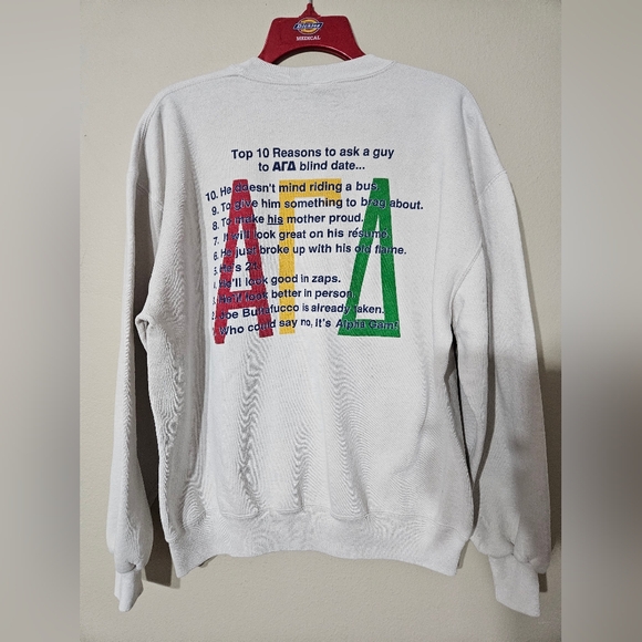 VTG 1993 Alpha Gamma Delta Sorority Sweatshirt XL - Picture 1 of 5